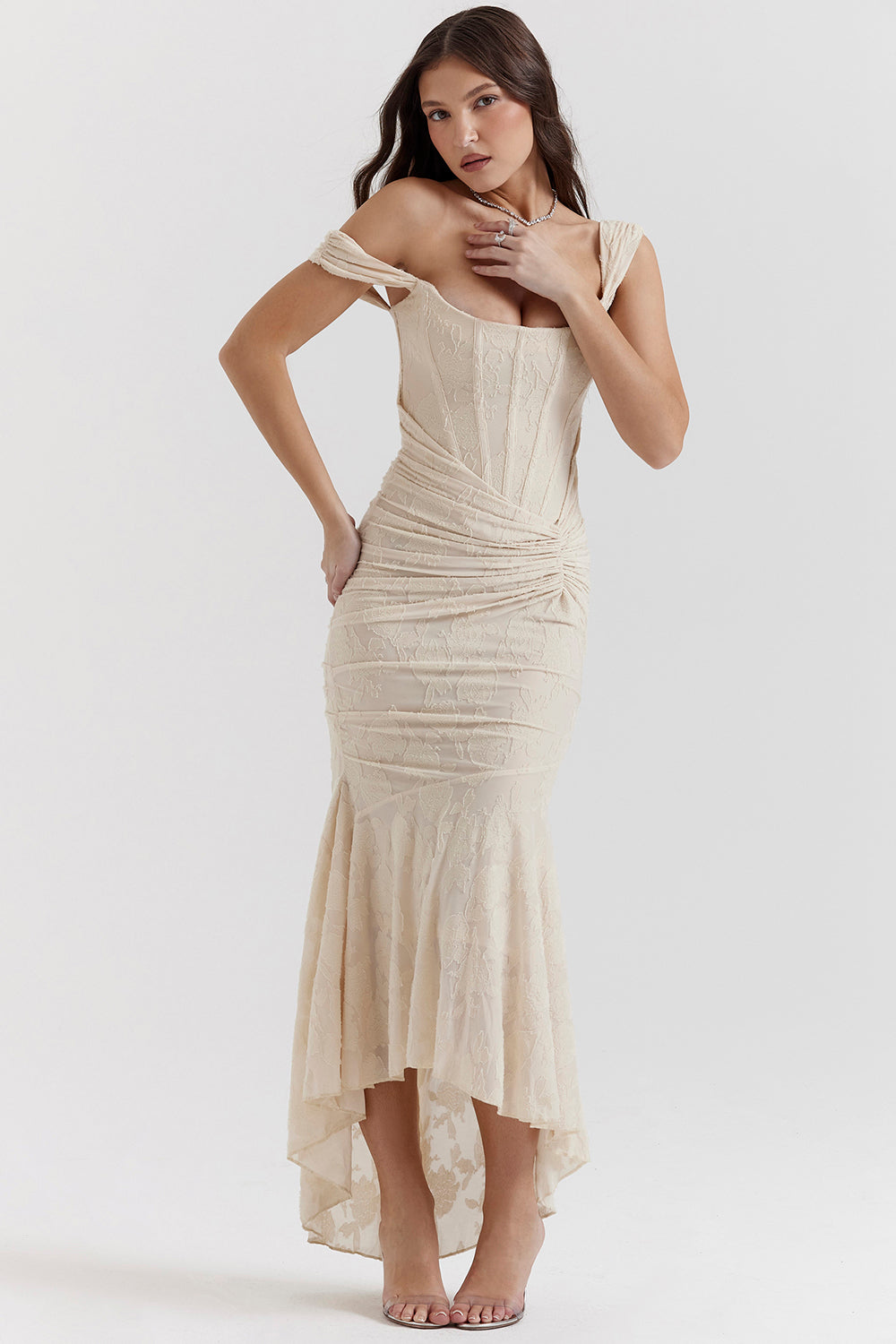 Boheme - Sleeveless Ruched Bodycon Dress for Evening Wear