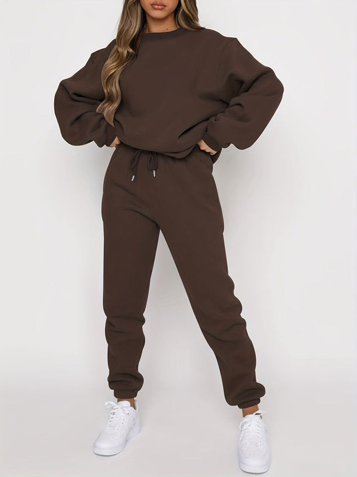 Olive | Relaxed Fit Sweatshirt & Jogger Set