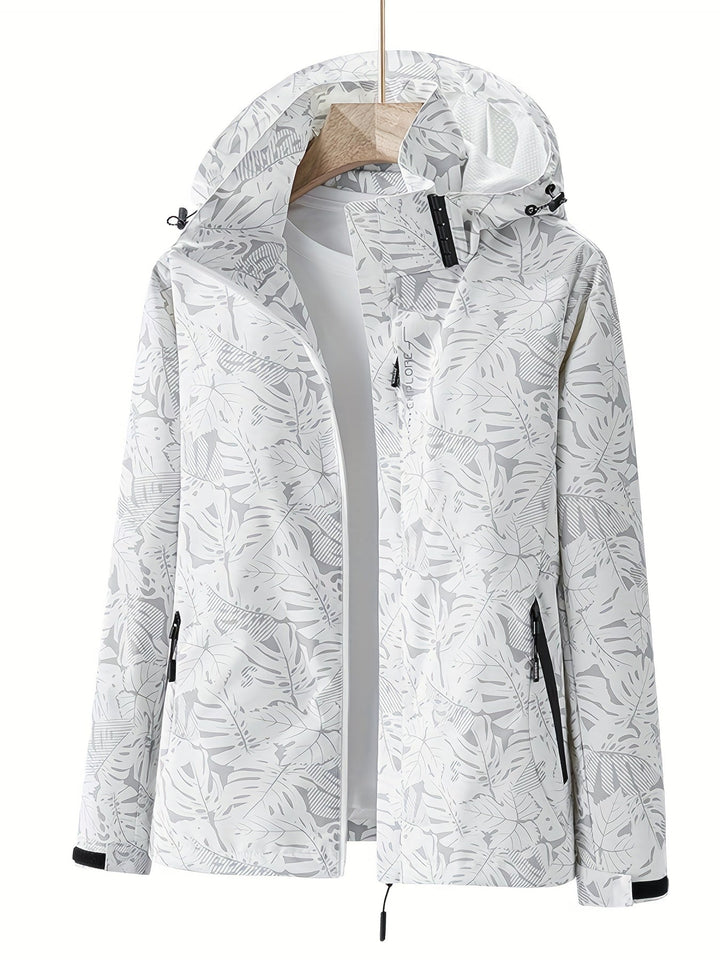 Jasmine | Leaf Printed Windproof Jacket
