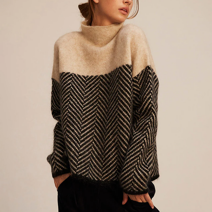 Isabelle | Trendy Short Sleeve High Neck Sweater