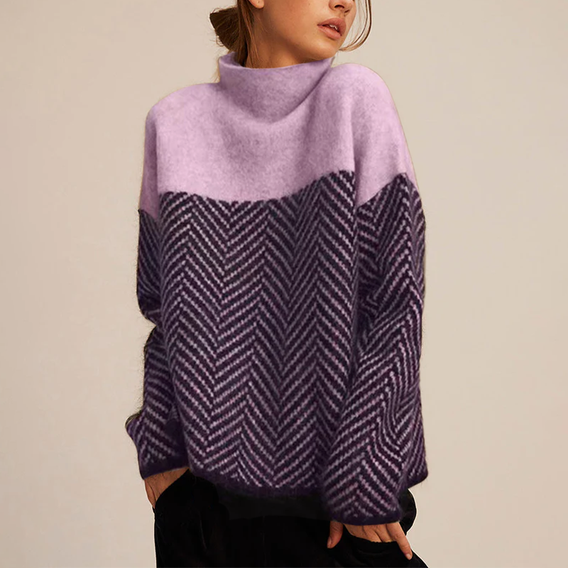 Isabelle | Trendy Short Sleeve High Neck Sweater