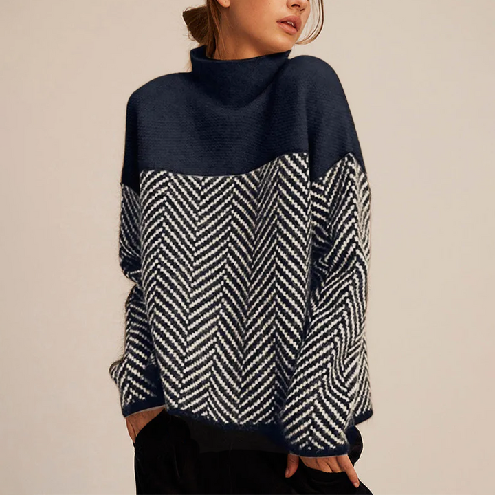 Isabelle | Trendy Short Sleeve High Neck Sweater