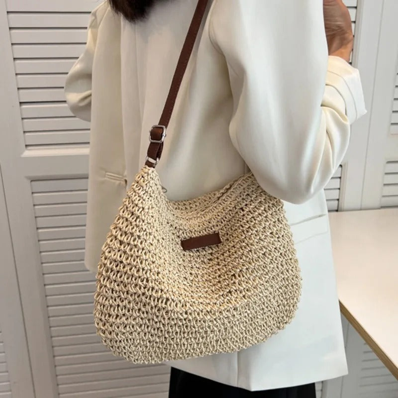 Natalia | Straw shoulder bag