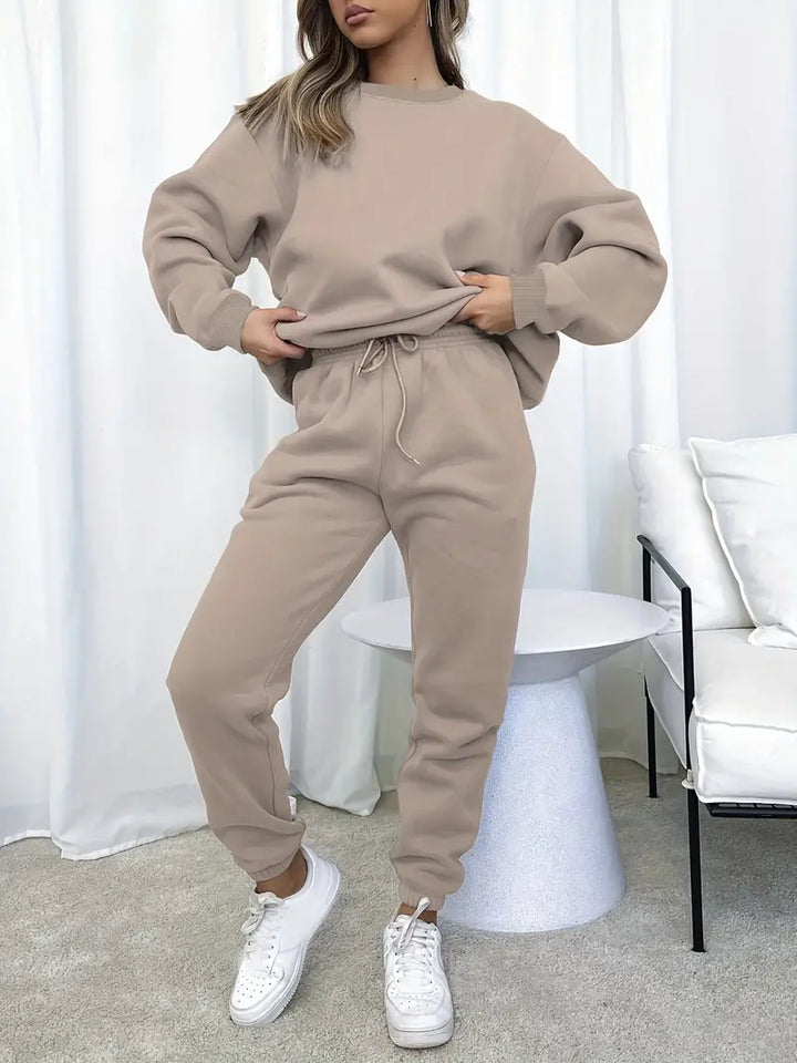 Olive | Relaxed Fit Sweatshirt & Jogger Set
