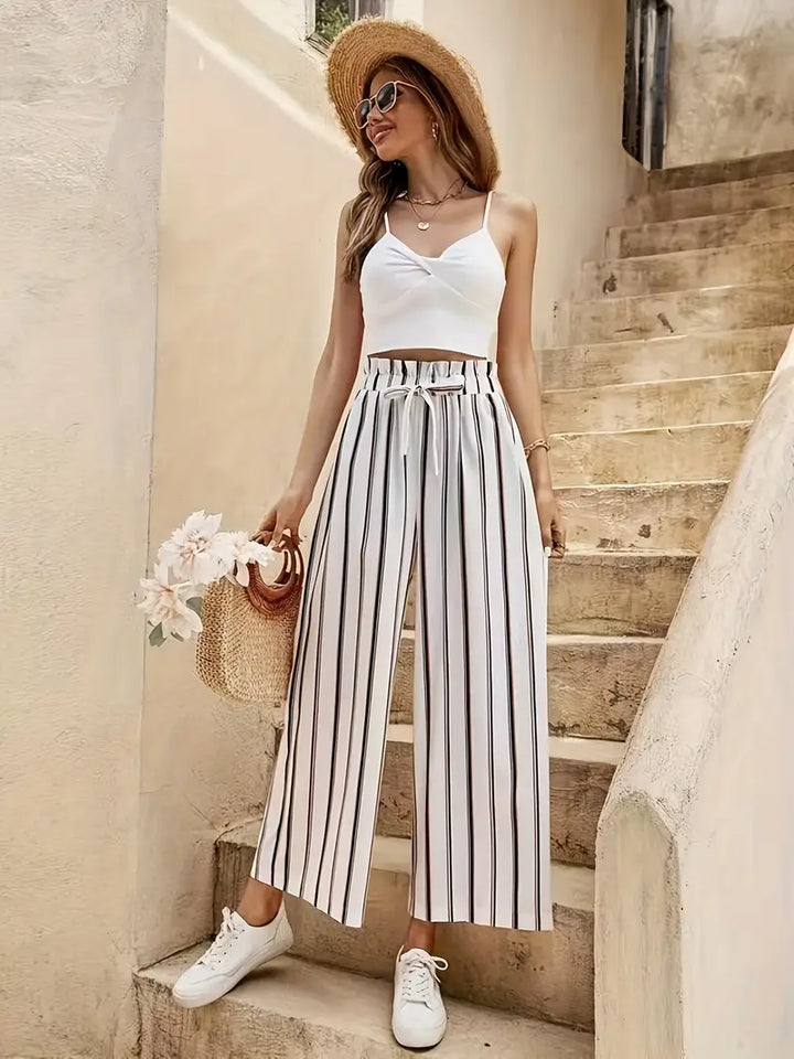 Solea-Stripe Wide-Leg Trousers