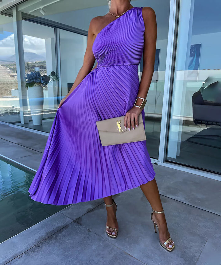 Celeste – Chic One-Shoulder Midi Dress