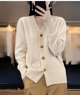 Madelyn | Elegant Heart Button Cardigan
