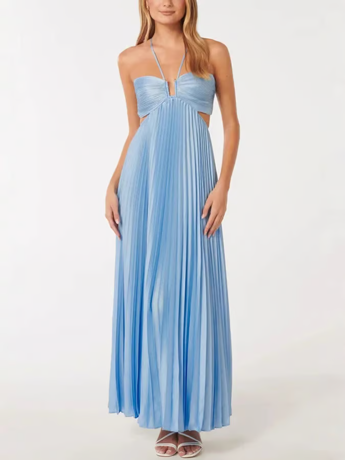 Tansy - Radiant Summer Halter Maxi Dress