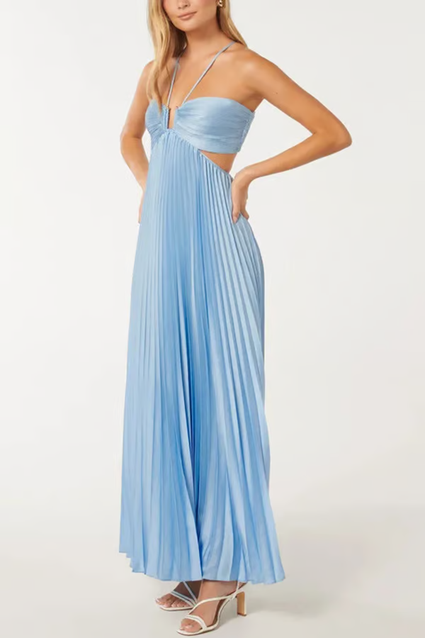 Tansy - Radiant Summer Halter Maxi Dress