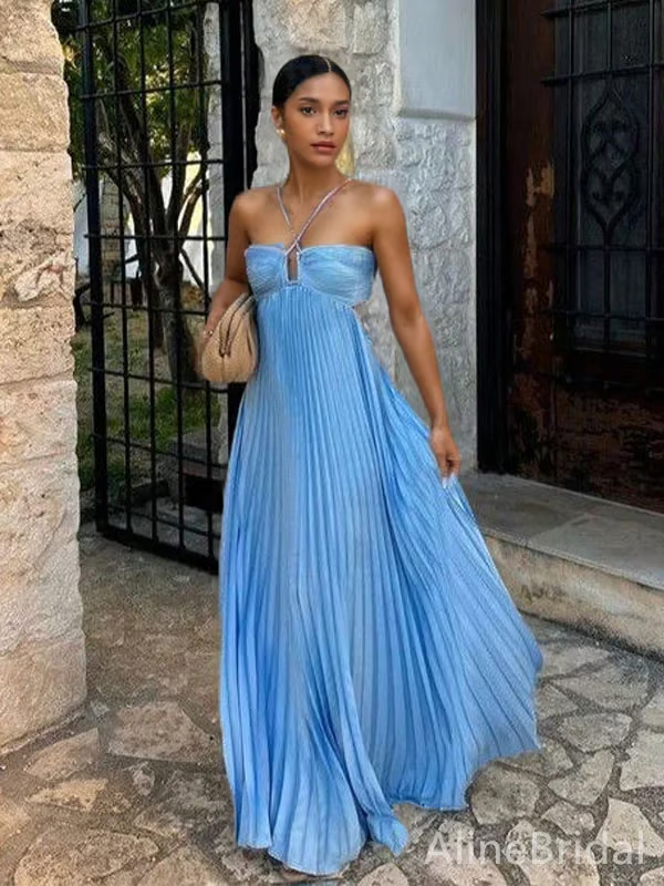 Tansy - Radiant Summer Halter Maxi Dress