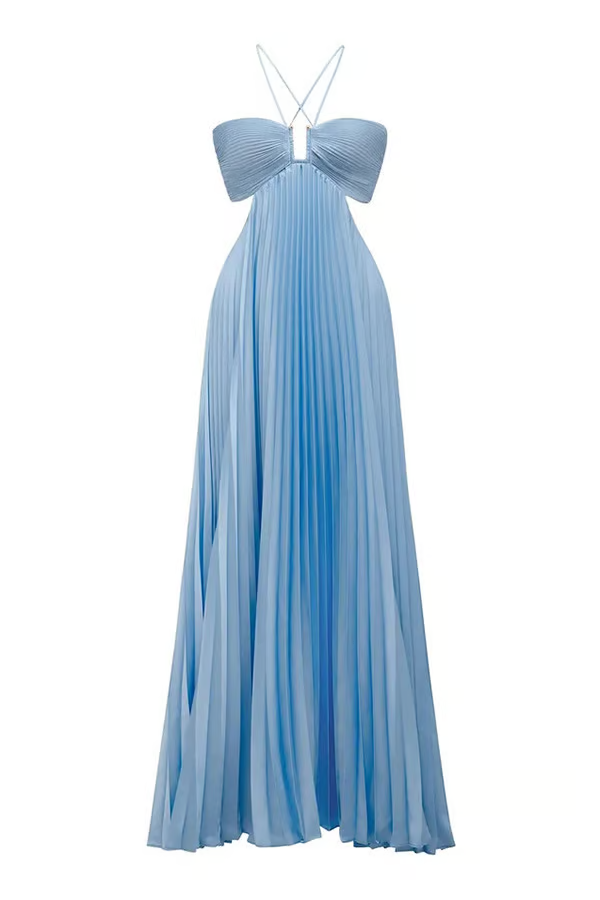 Tansy - Radiant Summer Halter Maxi Dress