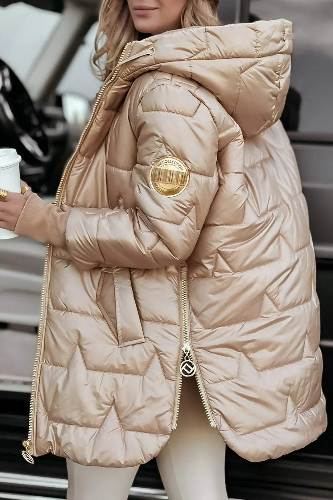 Katie | Elegant Hooded Winter Coat with Padding