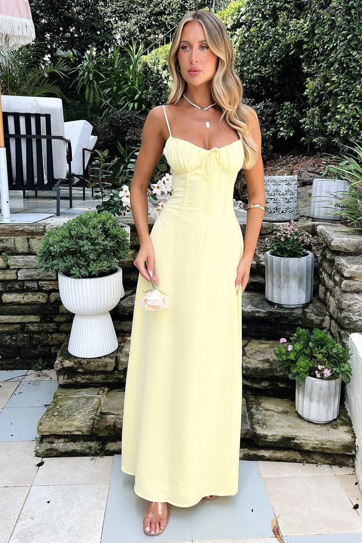 Cambria - Chic Maxi Wrap Dress with Elegant Spaghetti Straps