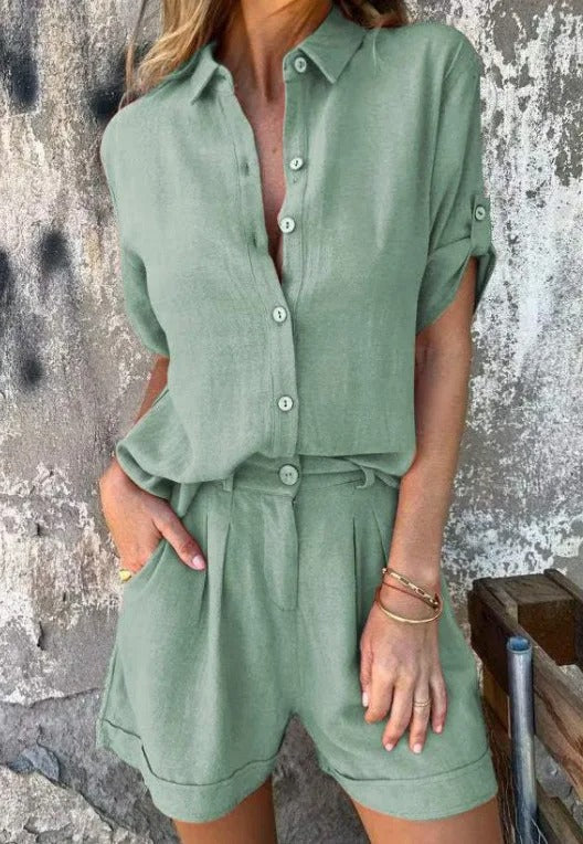 The Isla Button-Up Linen Set