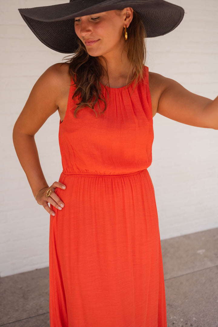 LISA™ | Vibrant Orange Summer Dress